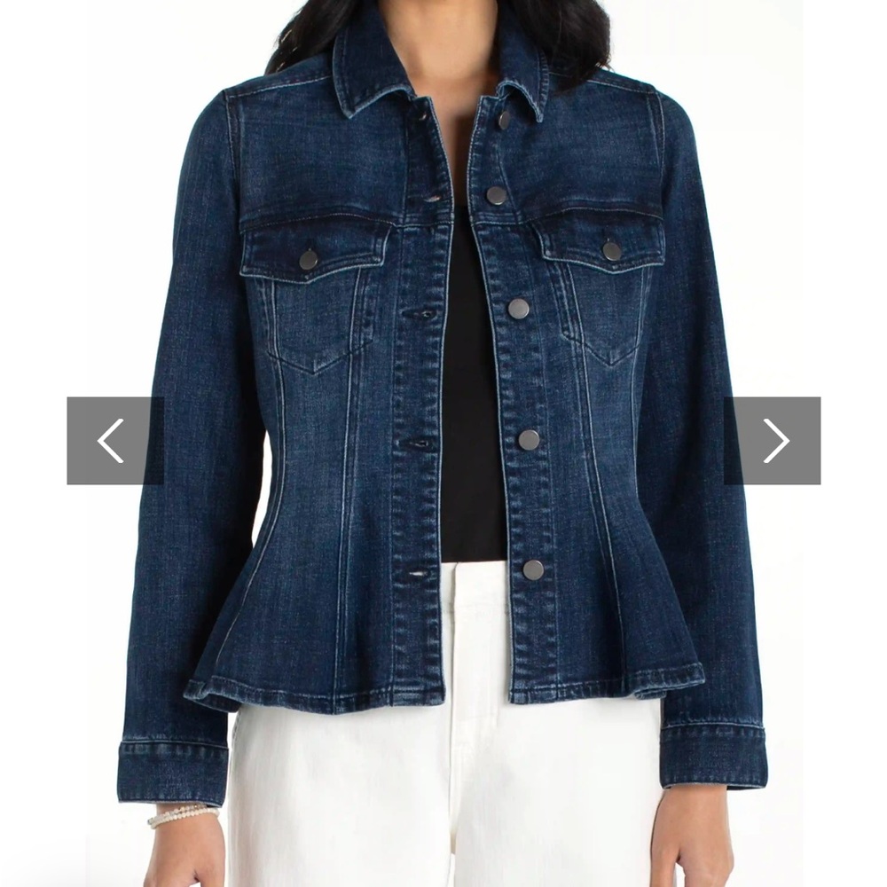 Liverpool Dark Blue Fit and Flare Jean Jacket